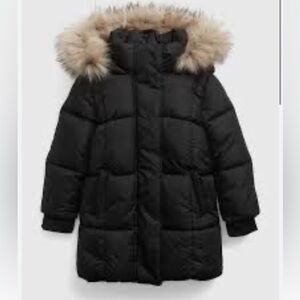 Baby GAP Black Puffer Parka with Removable Fur Trim
